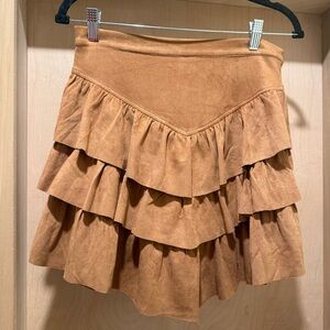 Sage + Fig Faux Suede Ruffled Women's Skirt Size Small NEW